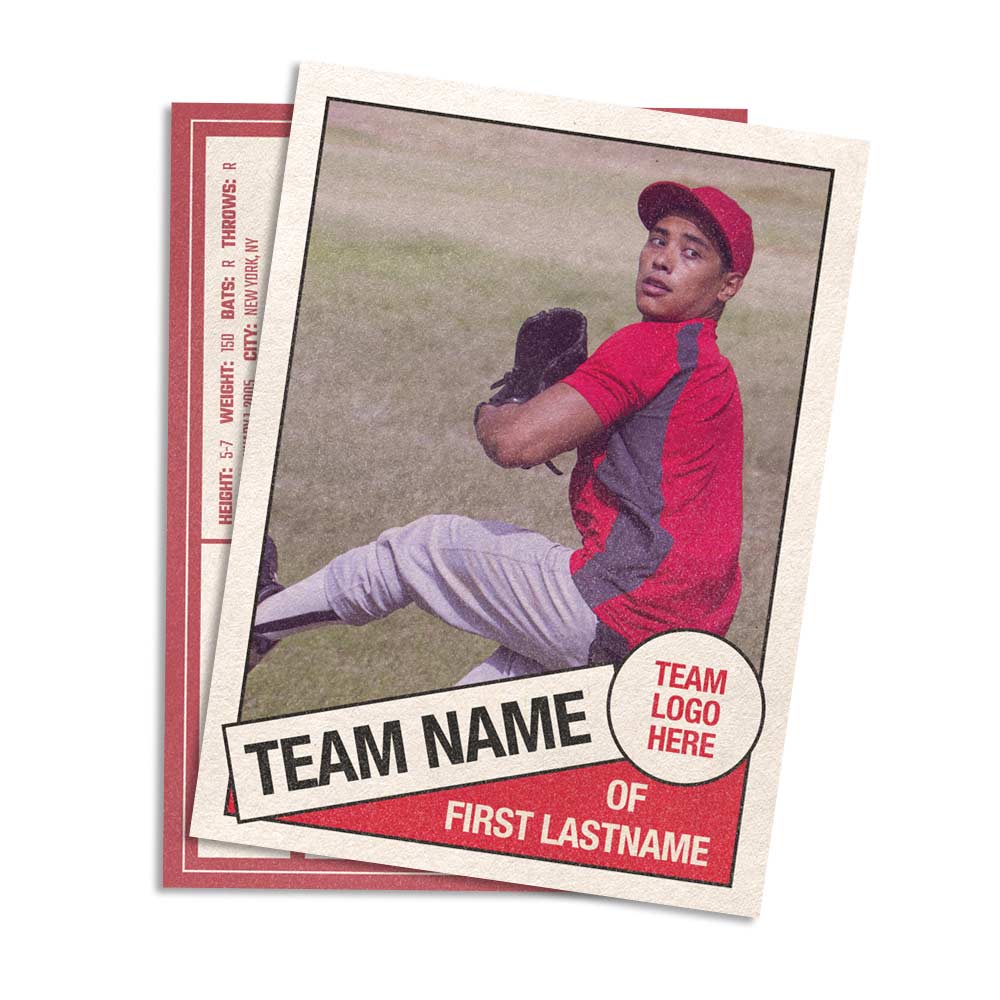 Retro 80s Baseball Card Sports Card Templates